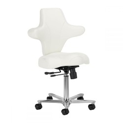 Козметичен стол - табуретка с облегалка Azzurro Special 152 55/75 см - бяла