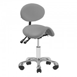 Козметичен стол - табуретка с облегалка Giovanni 1025 55/73 см - сива