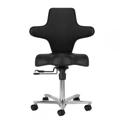 Козметичен стол - табуретка с облегалка Azzurro Special 152 55/75 см - черен