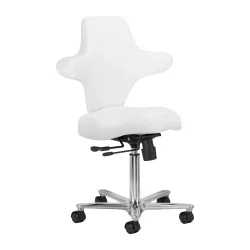 Козметичен стол - табуретка с облегалка Azzurro Special 152 55/75 см - снежно бяла