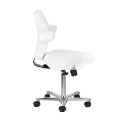 Козметичен стол - табуретка с облегалка Azzurro Special 152 55/75 см - снежно бяла