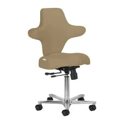 Козметичен стол - табуретка с облегалка Azzurro Special 152 55/75 см - бежова