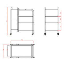 Количка за естетика Mobile 74 x 44 x 91 см